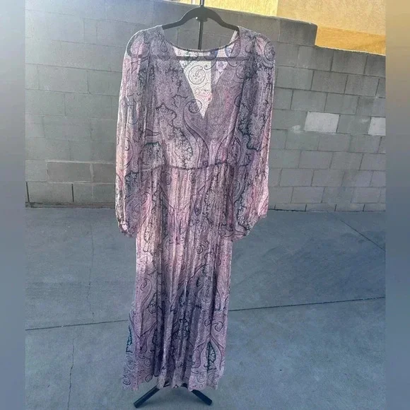 Mango Paisley Print Dress Large - Picture 5 of 6